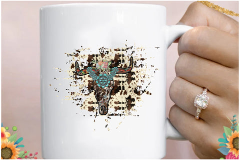 Western Tooled Leather Bull Skull Sublimation Sublimation Jagonath Roy 