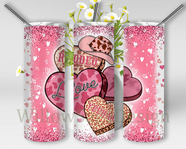 Western Valentine 20oz Tumbler Template, Western Heart Tumbler Png, Valentine Tumbler Wrap, Valentine's Day Tumbler With Lid And Straw, Instant Download Sublimation WillowSageDesign 