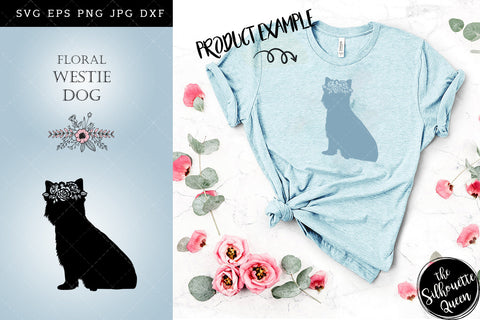 Westie , Dog Svg, Cut files for Cricut, Silhouette design, Cut eps, cutting png, cuttable dfx, instant download, eps vector design, cute floral, dog lover svg SVG Loveleen Kaur 