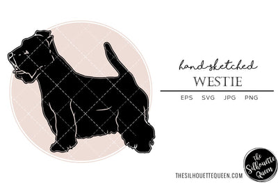 Westie Hand sketched, hand drawn vector clipart SVG Loveleen Kaur 