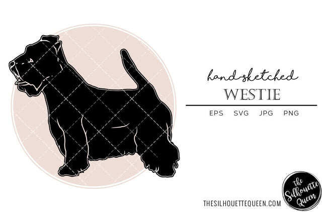 Westie Hand sketched, hand drawn vector clipart SVG Loveleen Kaur 