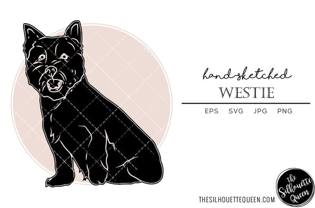Westie Hand sketched, hand drawn vector clipart SVG Loveleen Kaur 
