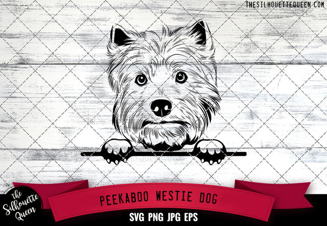 Westie Peek A Boo | Peekaboo | Peeking Dog Face SVG for Glowforge, Cricut, Laser, Silhouette, Scan n cut files SVG Loveleen Kaur 
