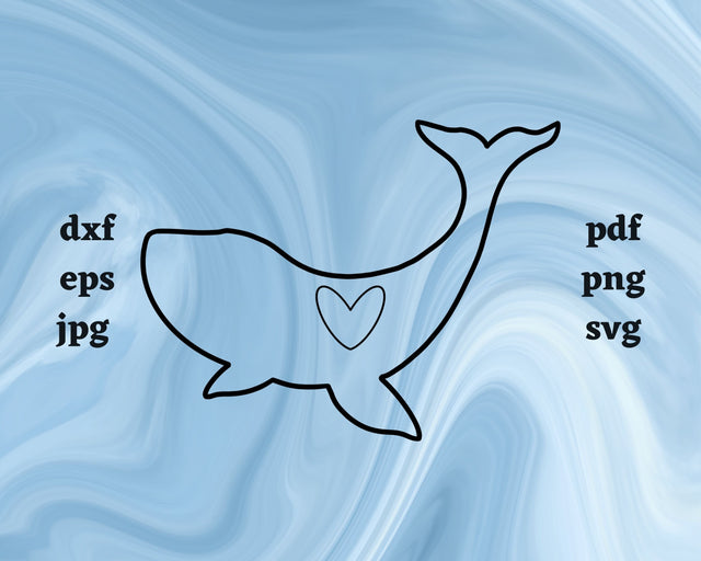 Whale Heart SVG Cut File SVG Northern Light SVG 