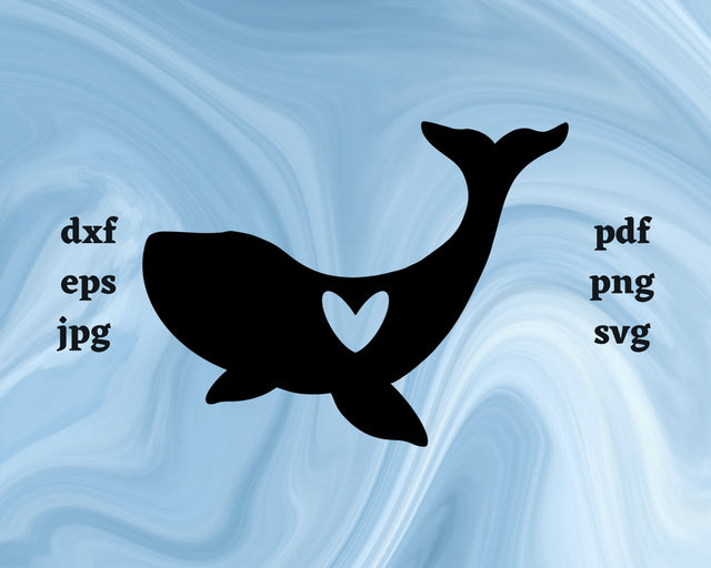 Whale Heart SVG Cut File SVG Northern Light SVG 
