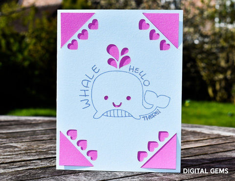 Whale Hello there! Card design SVG Digital Gems 