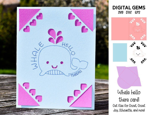 Whale Hello there! Card design SVG Digital Gems 