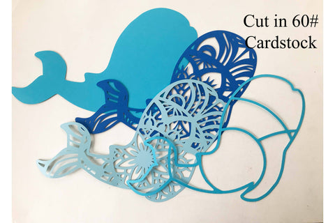 Whale Mandala Layered SVG File - 4 Layers SVG Digital Honeybee 