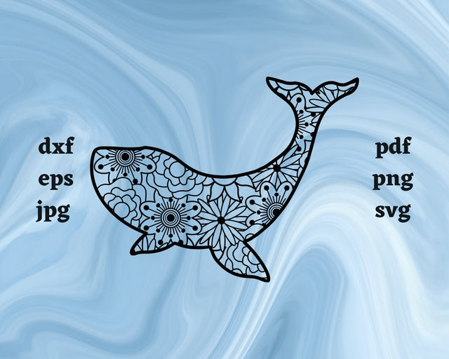 Whale Mandala SVG Cut File SVG Northern Light SVG 