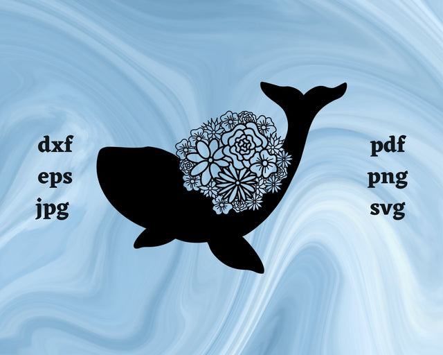 Whale Mandala SVG Cut File SVG Northern Light SVG 