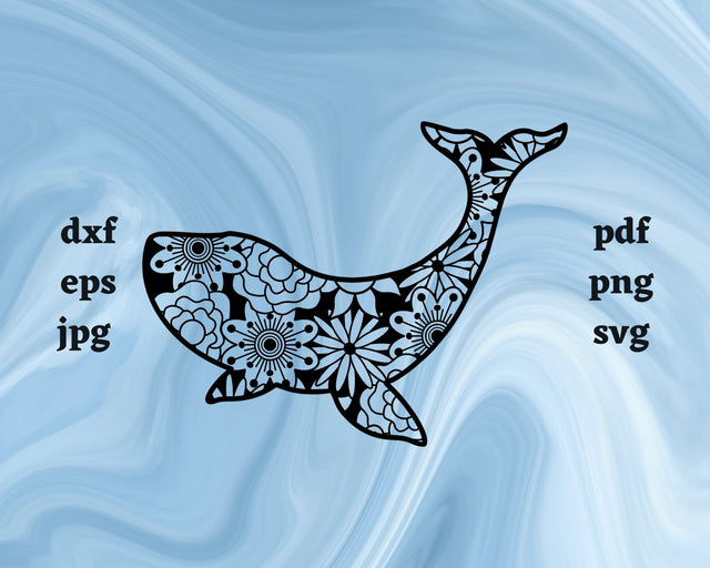 Whale Mandala SVG Cut File SVG Northern Light SVG 