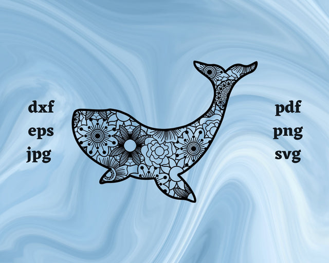 Whale Mandala SVG Cut File SVG Northern Light SVG 