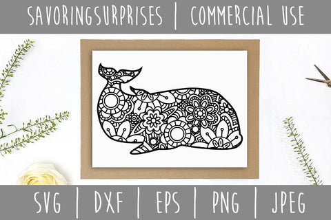 Whale Mandala Zentangle SVG SavoringSurprises 