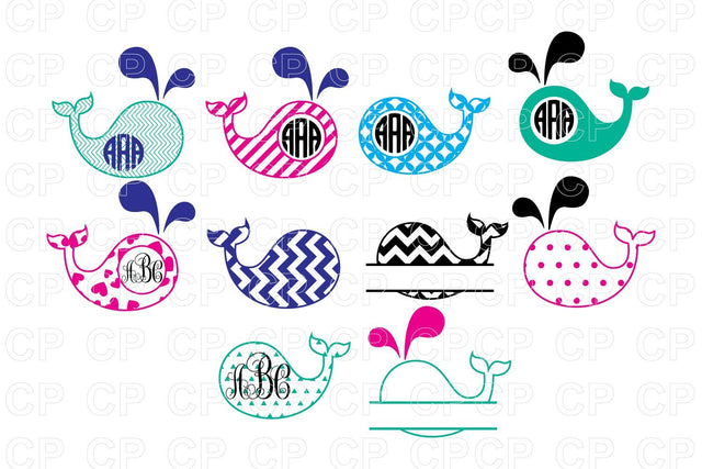 Whale Monogram SVG, Whale SVG SVG cutperfectstudio 