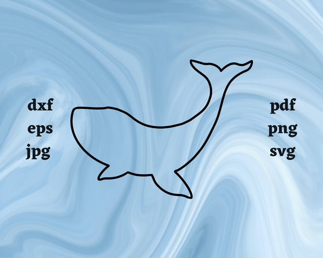 Whale Outline SVG Cut File SVG Northern Light SVG 
