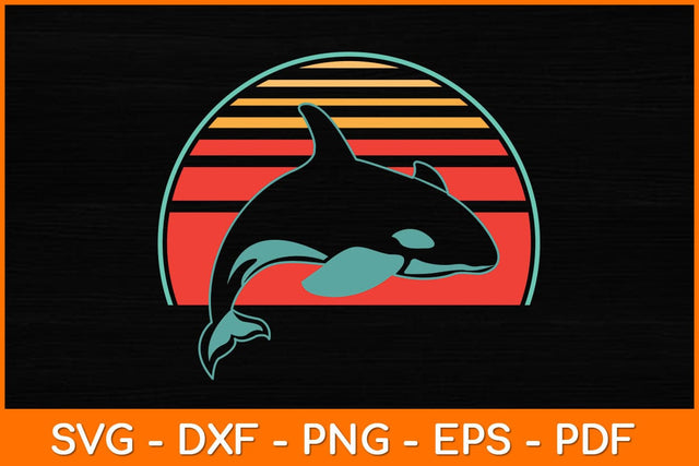 Whale Retro Vintage 80s Style Svg Design SVG artprintfile 