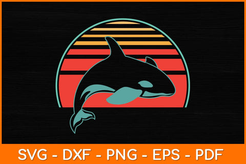 Whale Retro Vintage 80s Style Svg Design SVG artprintfile 