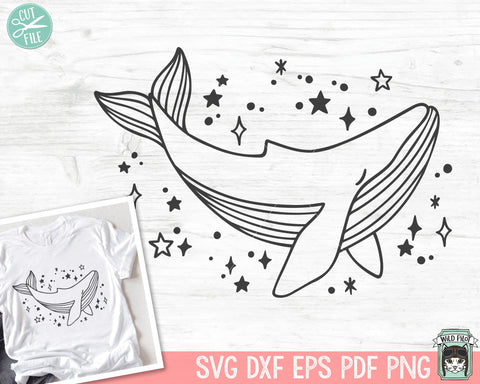 Whale SVG Cut File, Space SVG, Galaxy svg, Ocean Animals SVG, Mystical svg, Celestial svg, Outer Space svg, Beach svg, Nautical svg SVG Wild Pilot 