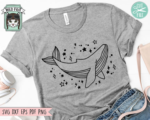 Whale SVG Cut File, Space SVG, Galaxy svg, Ocean Animals SVG, Mystical svg, Celestial svg, Outer Space svg, Beach svg, Nautical svg SVG Wild Pilot 