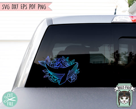 Whale SVG Cut File, Whale Floral SVG, Whale Flower SVG, Whale Floral SVG File, Summer SVG Files, Beah SVG, Summer Cut File, Ocean Animals SVG SVG Wild Pilot 
