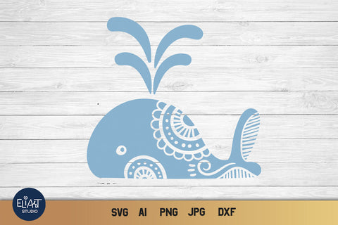 Whale SVG, Ocean Creatures PNG, Nautical T-shirt Design. SVG Elinorka 