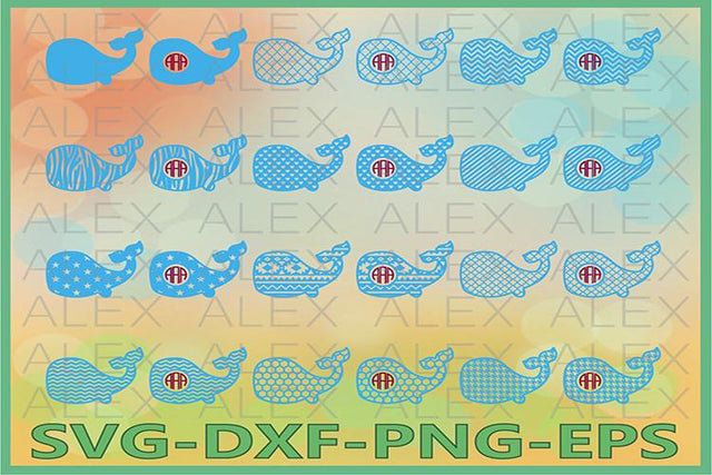 Whale svg, Whale Monogram Frame SVG AlexSVGStudio 