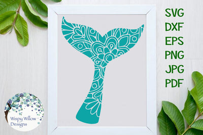 Whale Tail Floral Mandala SVG Wispy Willow Designs 