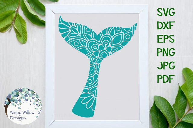 Whale Tail Floral Mandala SVG Wispy Willow Designs 