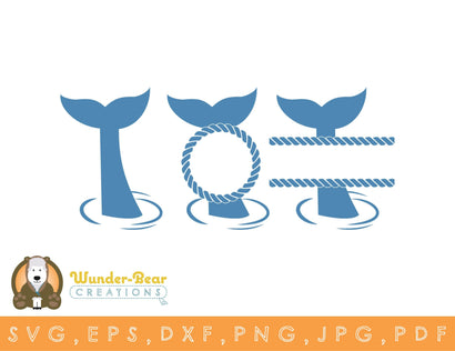 Whale Tails SVG, DXF, PNG, JPG, EPS, PDF SVG Wunder-Bear Creations 