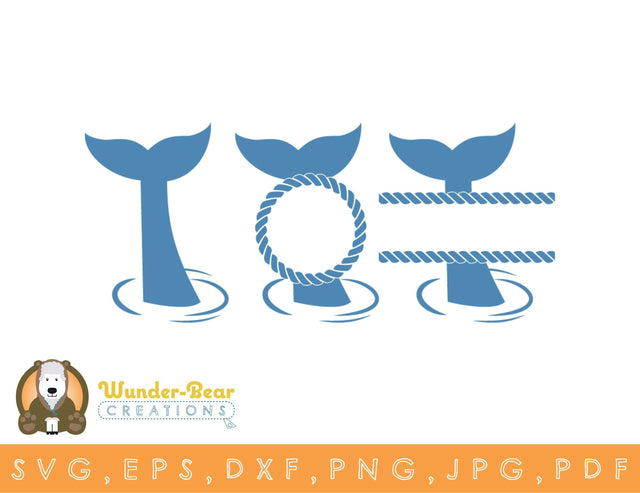 Whale Tails SVG, DXF, PNG, JPG, EPS, PDF SVG Wunder-Bear Creations 