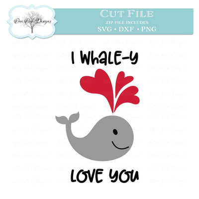 Whale Valentine SVG One Oak Designs 
