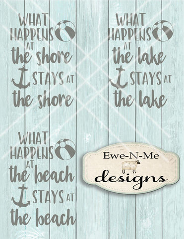 What Happens at the Beach Lake Shore - Cutting File SVG Ewe-N-Me Designs 