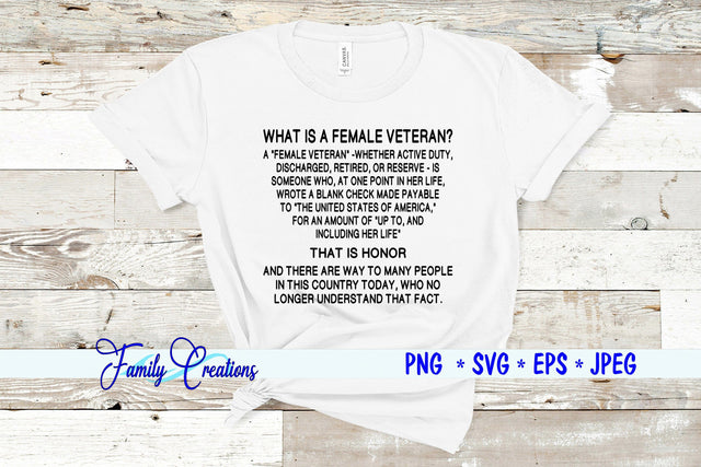 What Is A Female Veteran? SVG Family Creations 