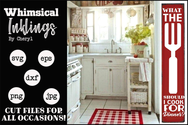 What The Fork-Vertical Kitchen SVG SVG Whimsical Inklings 