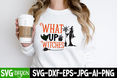 What Up Witches SVG Cut File, What Up Witches SVG Design, Halloween Sublimation PNG, Halloween SVG Bundle,Halloween SVG Quotes,Halloween PNG, Halloween SVG SVG BlackCatsMedia 