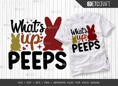 What's Up Peeps SVG Cut File | Bunny Bandana Svg | Bunny Svg | Rabbit Gift Svg | Peeps Svg | Hare Svg | Bunny Quote Design SVG ETC Craft 