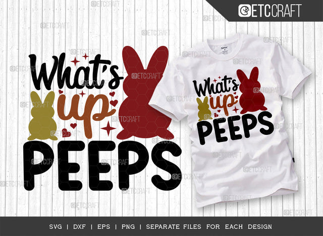 What's Up Peeps SVG Cut File | Bunny Bandana Svg | Bunny Svg | Rabbit Gift Svg | Peeps Svg | Hare Svg | Bunny Quote Design SVG ETC Craft 