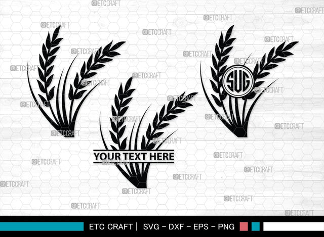 Wheat Monogram, Wheat Silhouette, Wheat SVG, Grain Svg, Barley Svg, Wheat Harvest Svg, Harvest Svg, SB00457 SVG ETC Craft 