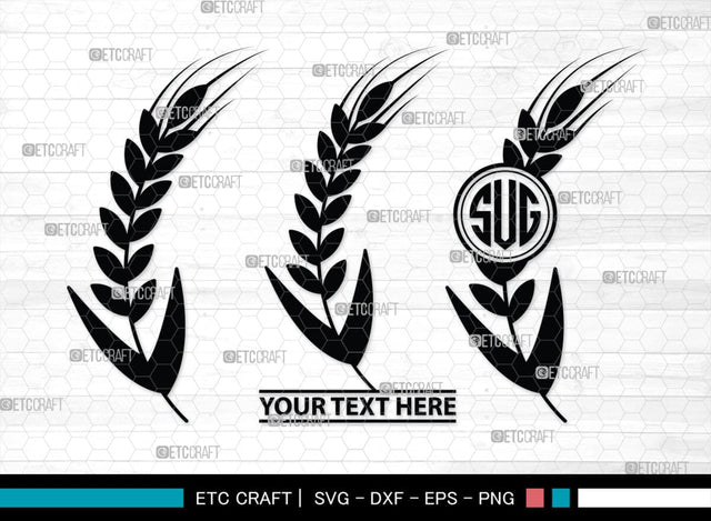Wheat Monogram, Wheat Silhouette, Wheat SVG, Grain Svg, Barley Svg, Wheat Harvest Svg, Harvest Svg, SB00457 SVG ETC Craft 