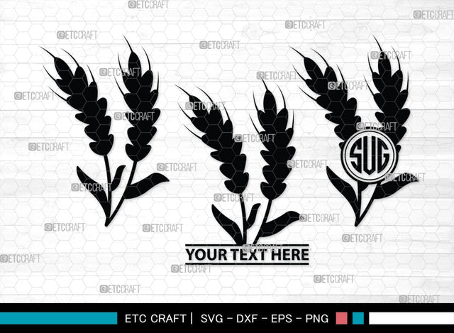 Wheat Monogram, Wheat Silhouette, Wheat SVG, Grain Svg, Barley Svg, Wheat Harvest Svg, Harvest Svg, SB00457 SVG ETC Craft 