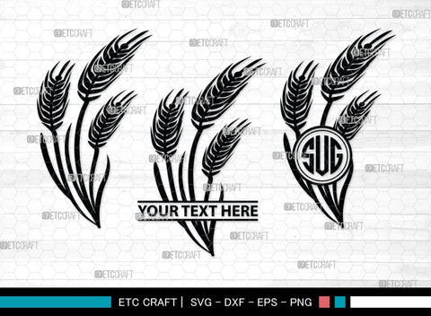 Wheat Monogram, Wheat Silhouette, Wheat SVG, Grain Svg, Barley Svg, Wheat Harvest Svg, Harvest Svg, SB00457 SVG ETC Craft 