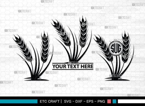 Wheat Monogram, Wheat Silhouette, Wheat SVG, Grain Svg, Barley Svg, Wheat Harvest Svg, Harvest Svg, SB00457 SVG ETC Craft 