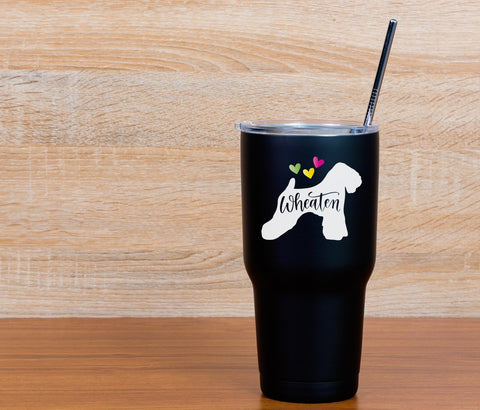 Wheaten Terrier Silhouette Hand Lettered Cut File SVG Cursive by Camille 