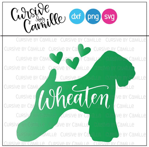 Wheaten Terrier Silhouette Hand Lettered Cut File SVG Cursive by Camille 
