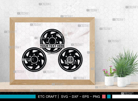 Wheel Monogram, Wheel Hubcap Silhouette, Wheel Hubcap Svg, Auto Rubber Svg, Tyre Svg, Tire Svg, SB00056 SVG ETC Craft 