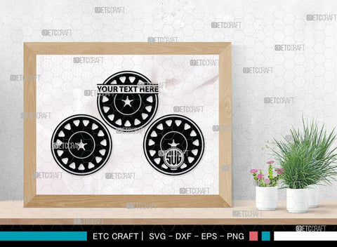 Wheel Monogram, Wheel Hubcap Silhouette, Wheel Hubcap Svg, Auto Rubber Svg, Tyre Svg, Tire Svg, SB00056 SVG ETC Craft 