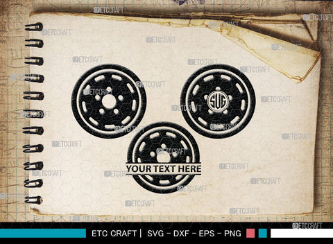 Wheel Monogram, Wheel Hubcap Silhouette, Wheel Hubcap Svg, Auto Rubber Svg, Tyre Svg, Tire Svg, SB00056 SVG ETC Craft 
