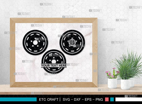 Wheel Monogram, Wheel Hubcap Silhouette, Wheel Hubcap Svg, Auto Rubber Svg, Tyre Svg, Tire Svg, SB00056 SVG ETC Craft 