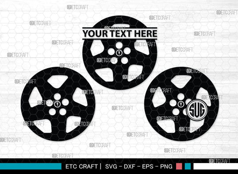 Wheel Monogram, Wheel Hubcap Silhouette, Wheel Hubcap Svg, Auto Rubber Svg, Tyre Svg, Tire Svg, SB00056 SVG ETC Craft 