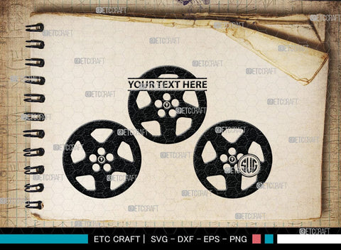 Wheel Monogram, Wheel Hubcap Silhouette, Wheel Hubcap Svg, Auto Rubber Svg, Tyre Svg, Tire Svg, SB00056 SVG ETC Craft 